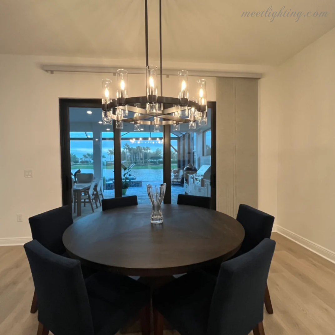 Ravelle Art Blown Glass Round Chandelier 60" Over Dining Table-MEET LIGHTING