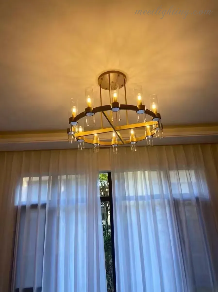 Ravelle Art Blown Glass Round Chandelier 60" Over Dining Table-MEET LIGHTING