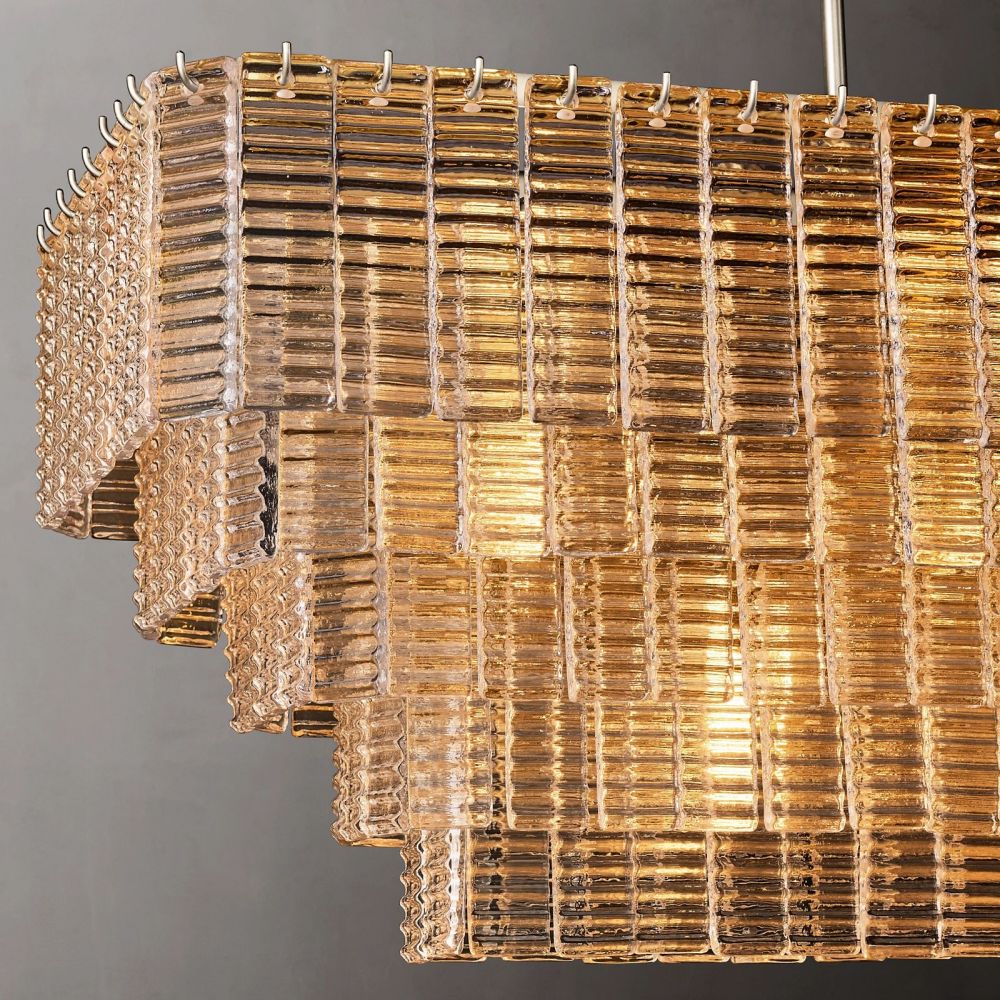 Siren Clear Glass Rectangle Chandelier 59"