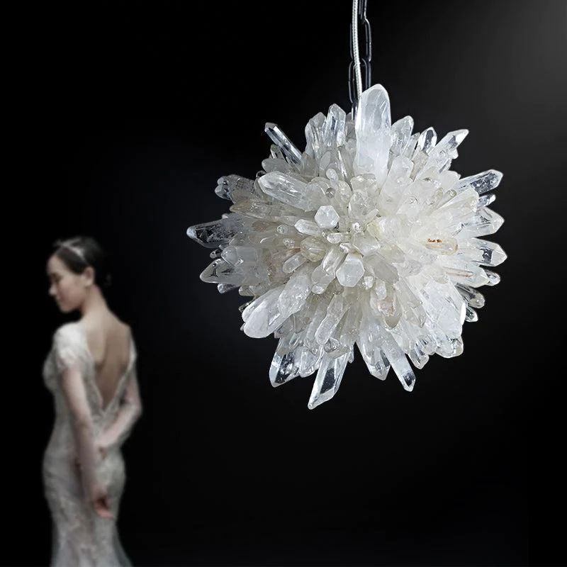 Rose Rock Crystal Creative Pendant Island Chandelier-MEET LIGHTING