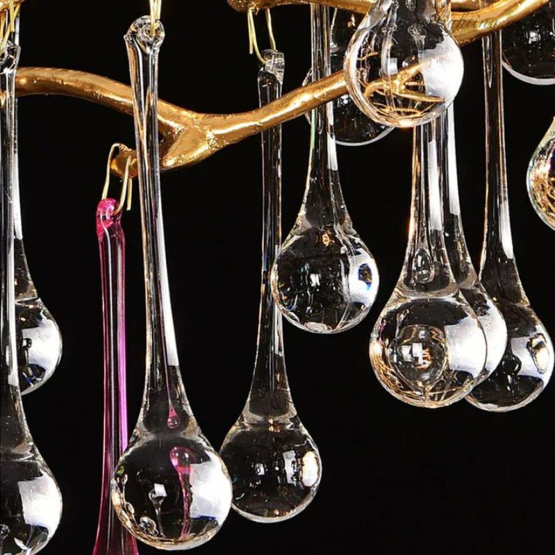 Runl Colorful Crystal Raindrop Aluminum Branch Chandelier-MEET LIGHTING