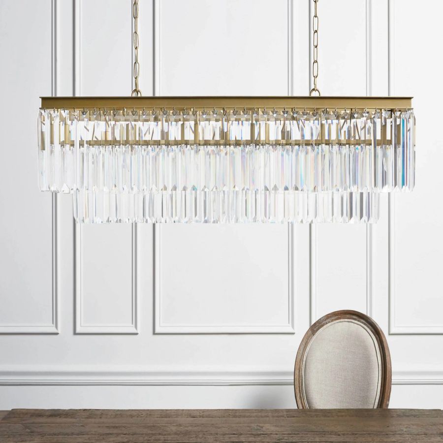 Ryan Tiered Rectangular Chandelier-MEET LIGHTING