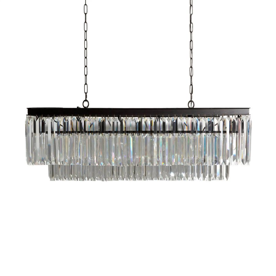 Ryan Tiered Rectangular Chandelier-MEET LIGHTING