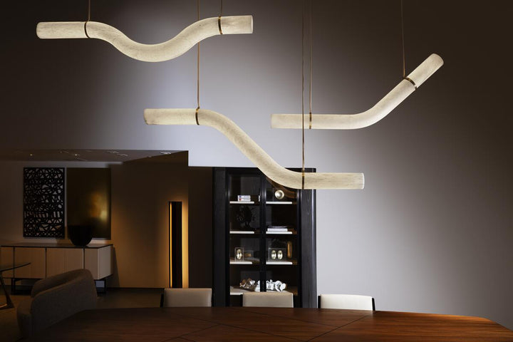 Simplicity Alabaster Linear Chandelier-MEET LIGHTING