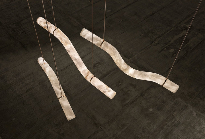 Simplicity Alabaster Linear Chandelier-MEET LIGHTING