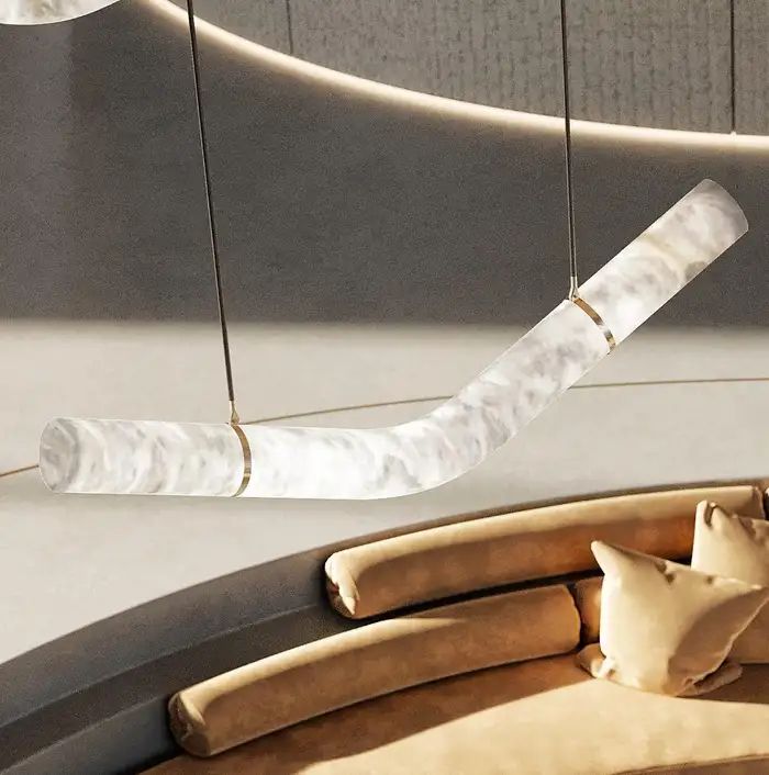 Simplicity Alabaster Linear Chandelier-MEET LIGHTING
