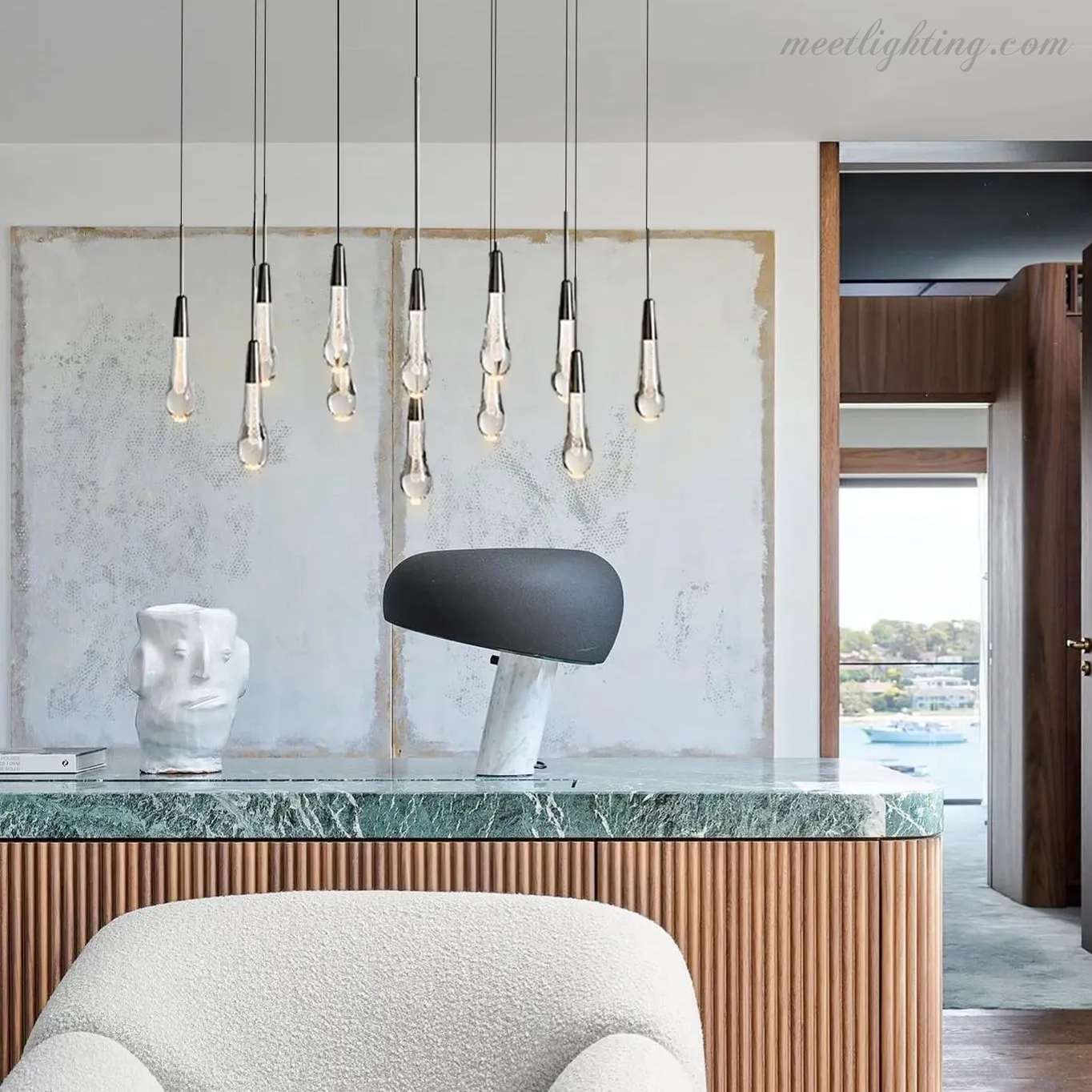 Soltaire Modern Linear Chandelier For Dining Room Kitchen-MEET LIGHTING