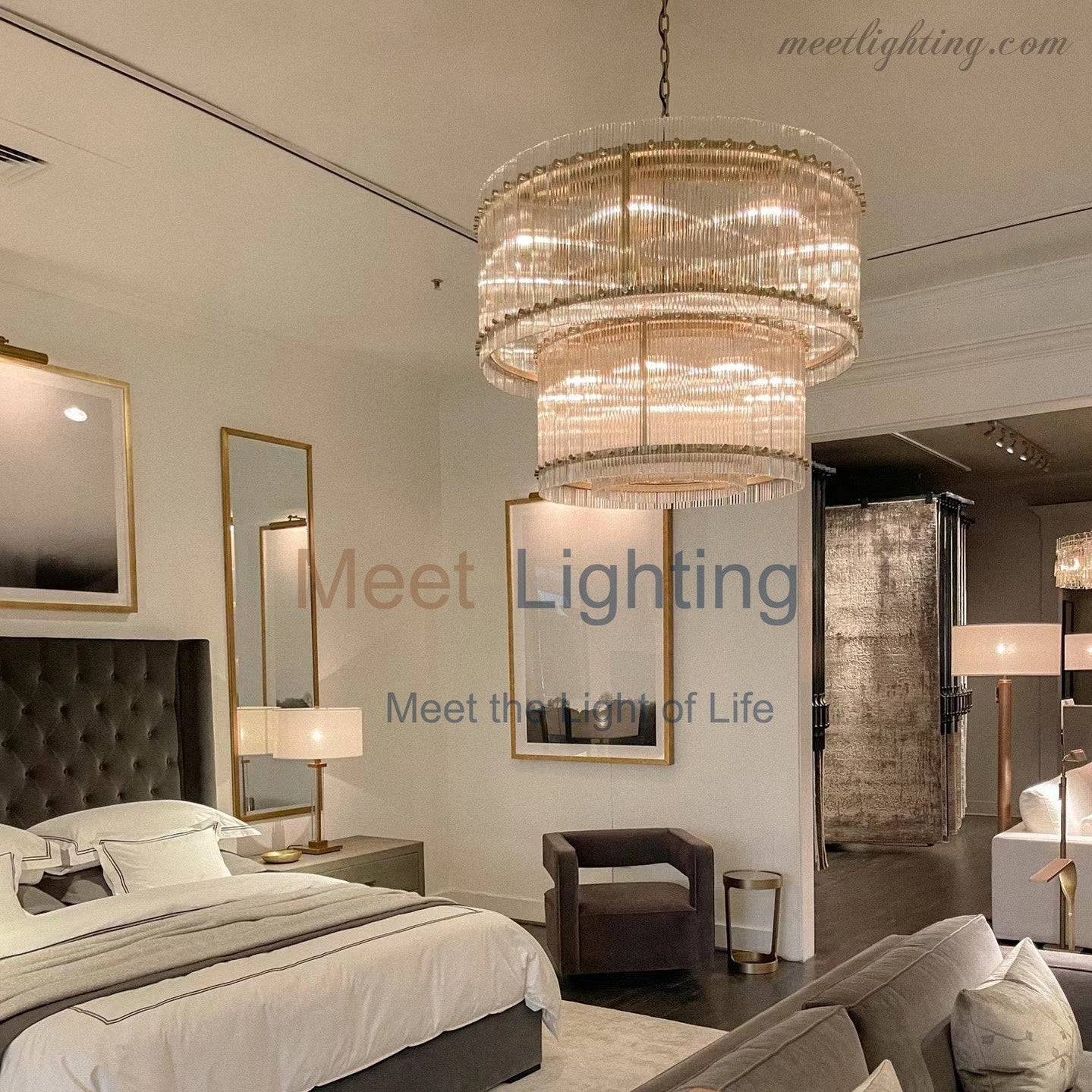 San Marco Round Crystal Chandelier 60" 48" 37" 22"-MEET LIGHTING