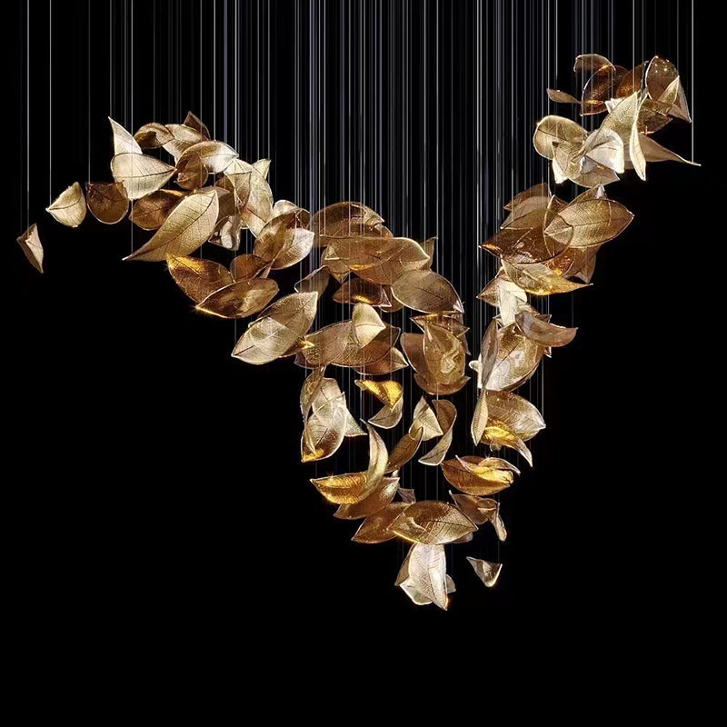 Shake Leaves Chandelier-MEET LIGHTING