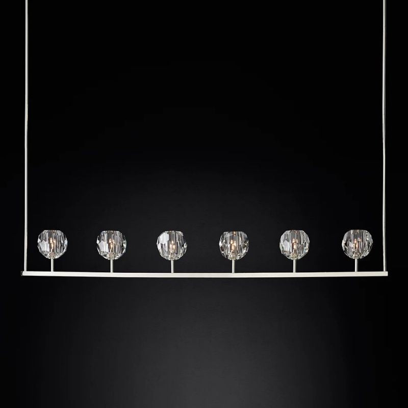 Boule Glass Linear Chandelier 60"
