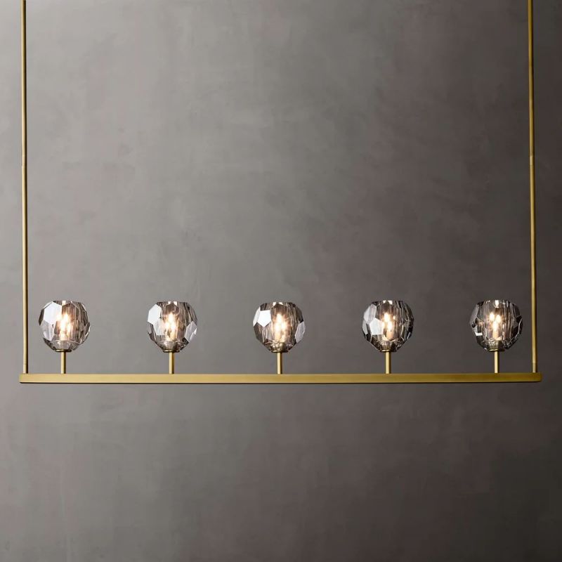 Boule Glass Linear Chandelier 48"