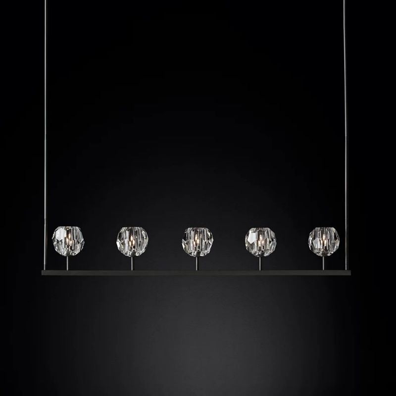 Boule Glass Linear Chandelier 48"