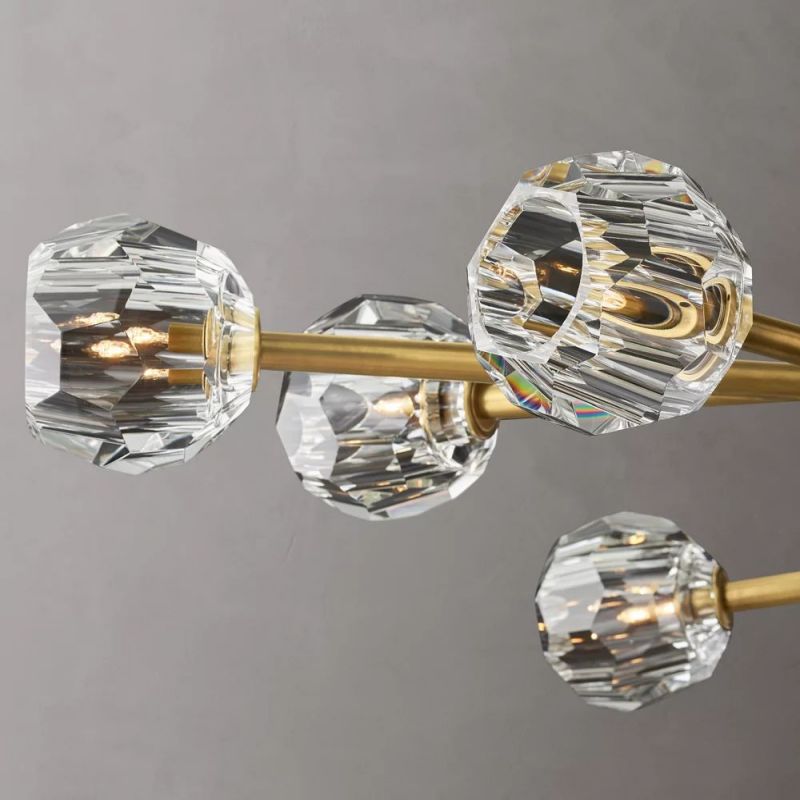 Boule Glass Oval Chandelier 72"