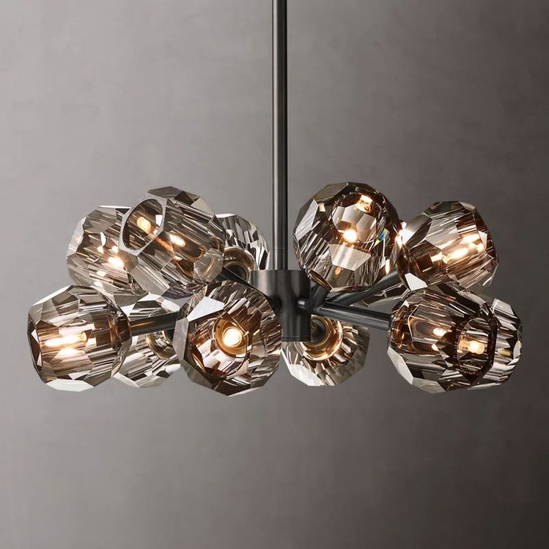 Boule Glass Round Chandelier 24"