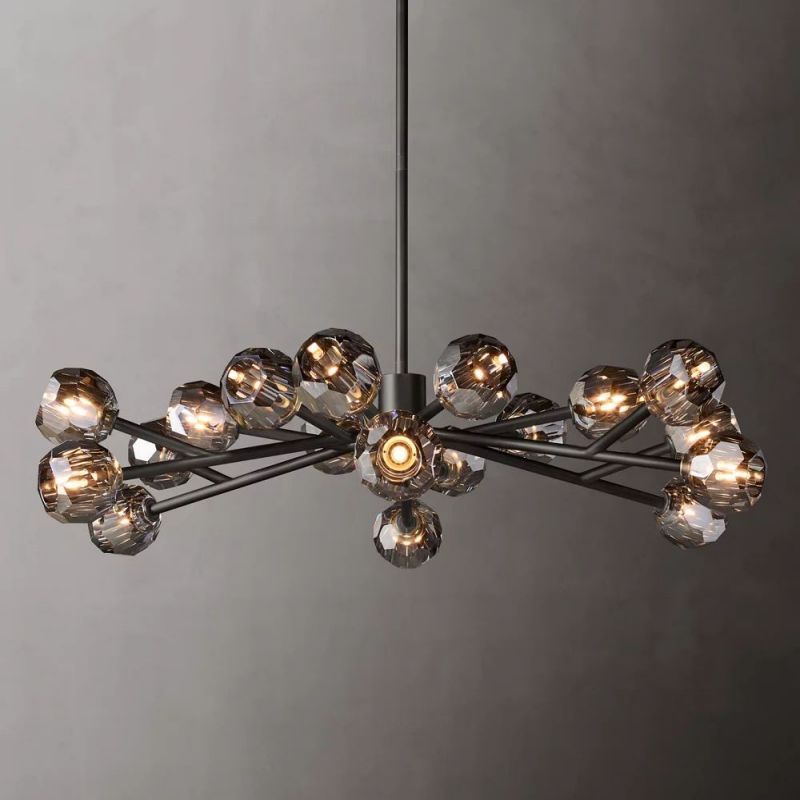 Boule Glass Round Chandelier 48"