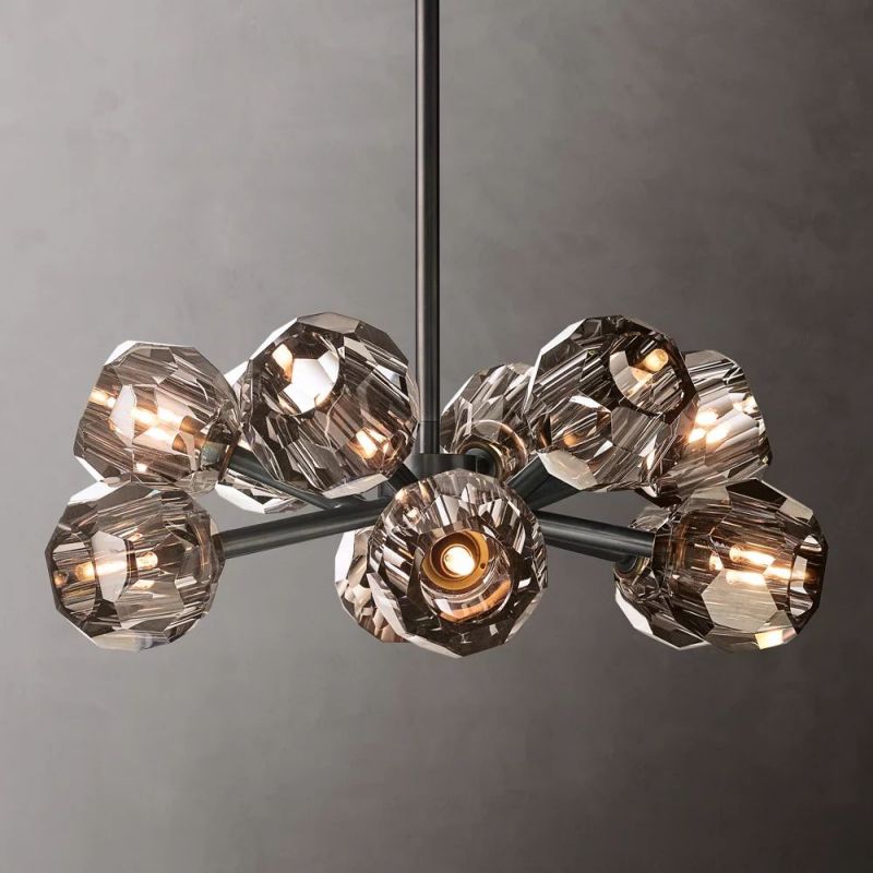 Boule Glass Round Chandelier 24"