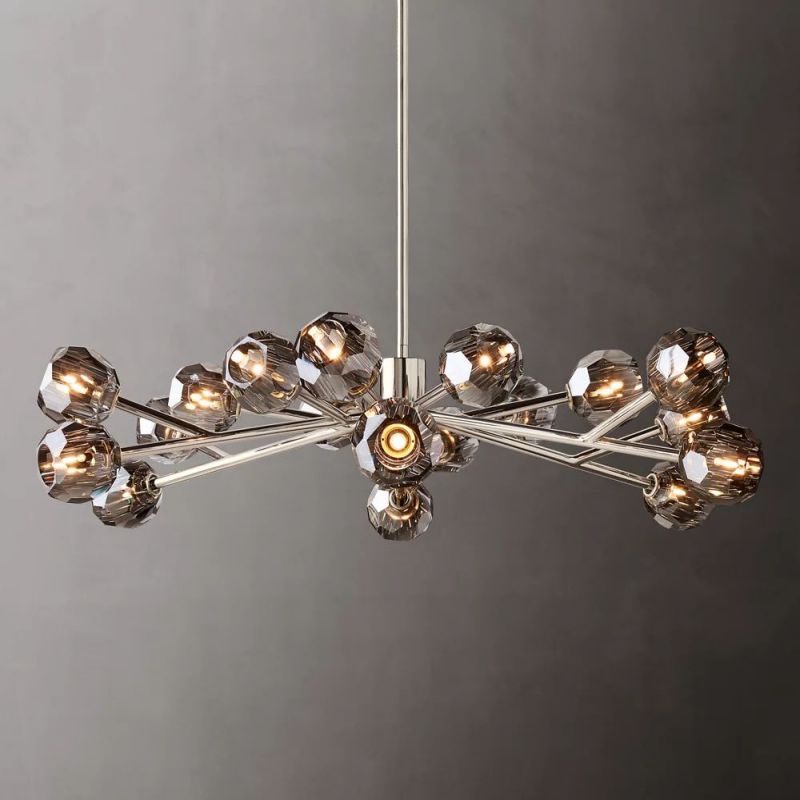 Boule Glass Round Chandelier 48"
