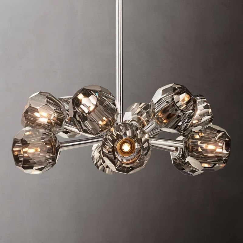 Boule Glass Round Chandelier 24"