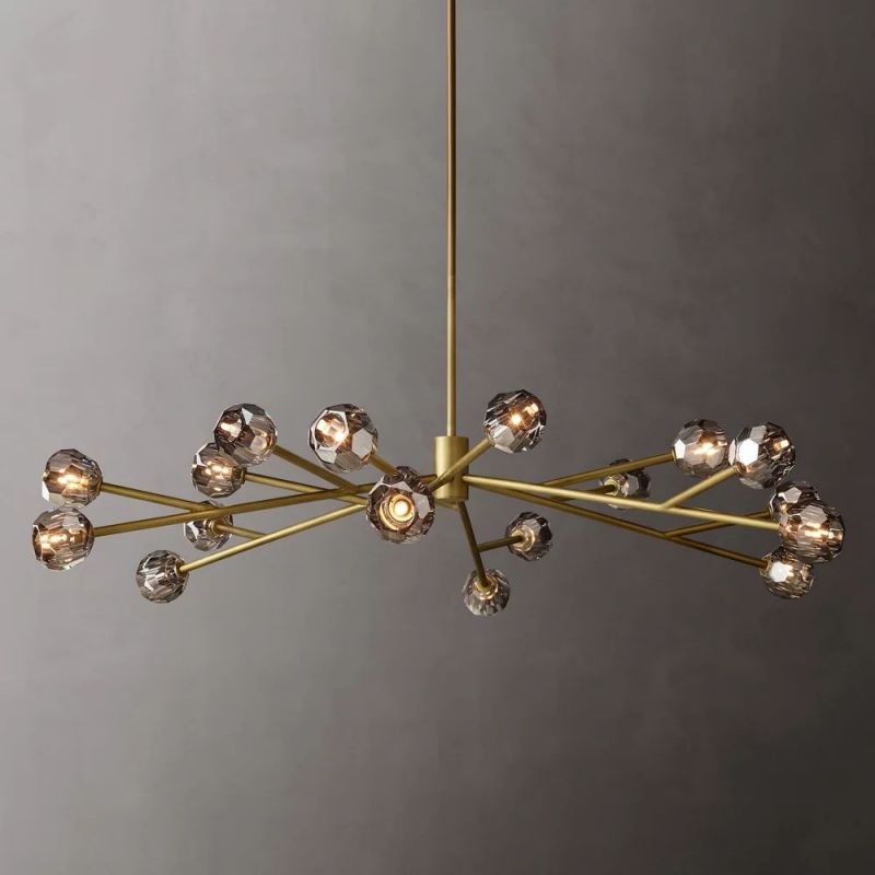 Boule Glass Round Chandelier 72"