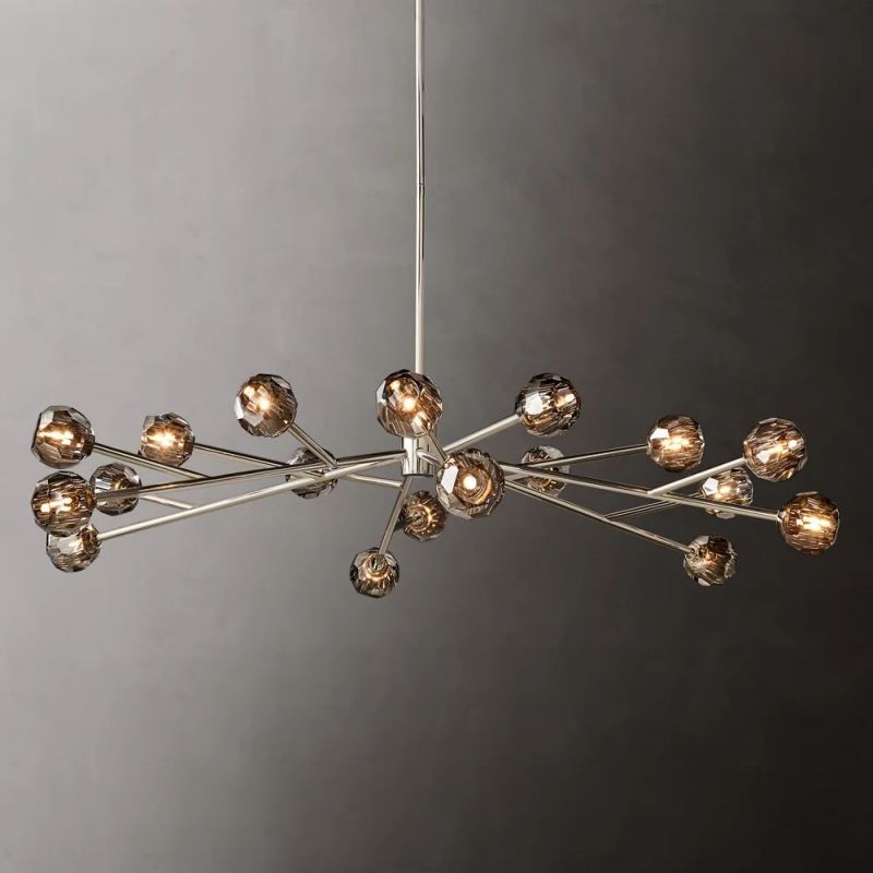 Boule Glass Round Chandelier 72"