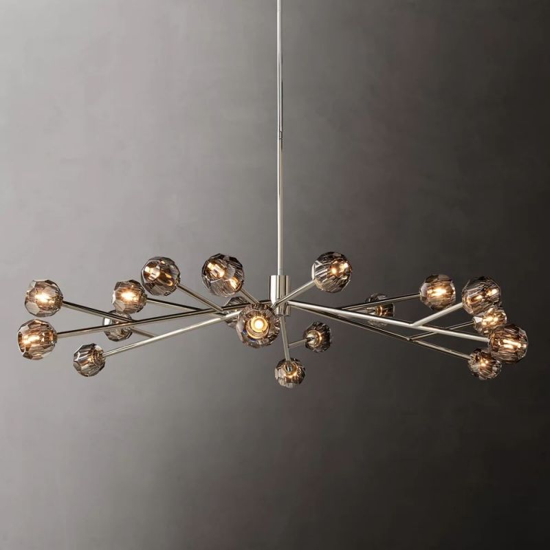 Boule Glass Round Chandelier 72"