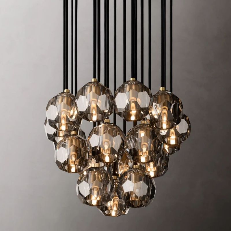 Boule Glass Round Cluster Chandelier 19"