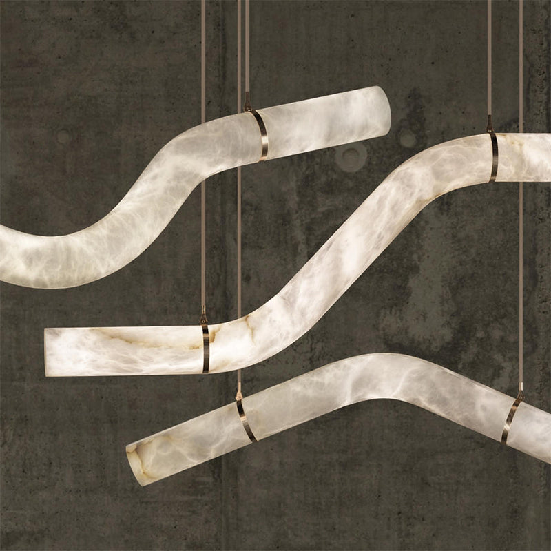 Simplicity Alabaster Linear Chandelier-MEET LIGHTING