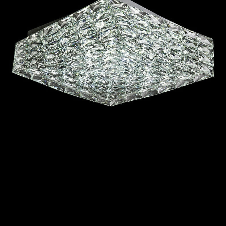 Square Crystal Flush Mounted Living/ Bedroom Chandelier Shining Ceiling Lighting Fixture For Hotel Decor-MEET LIGHTING