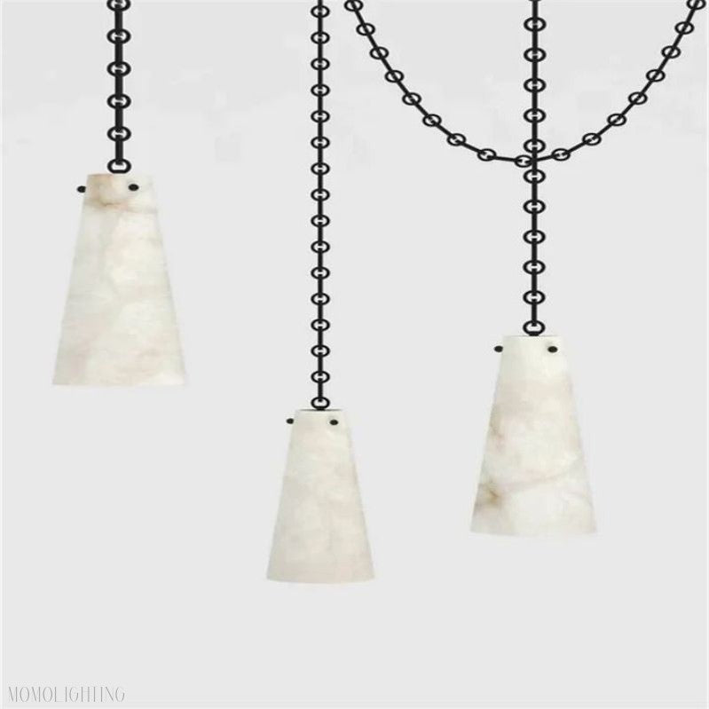 Luccas Contemporary Alabaster 3-Light Chandelier