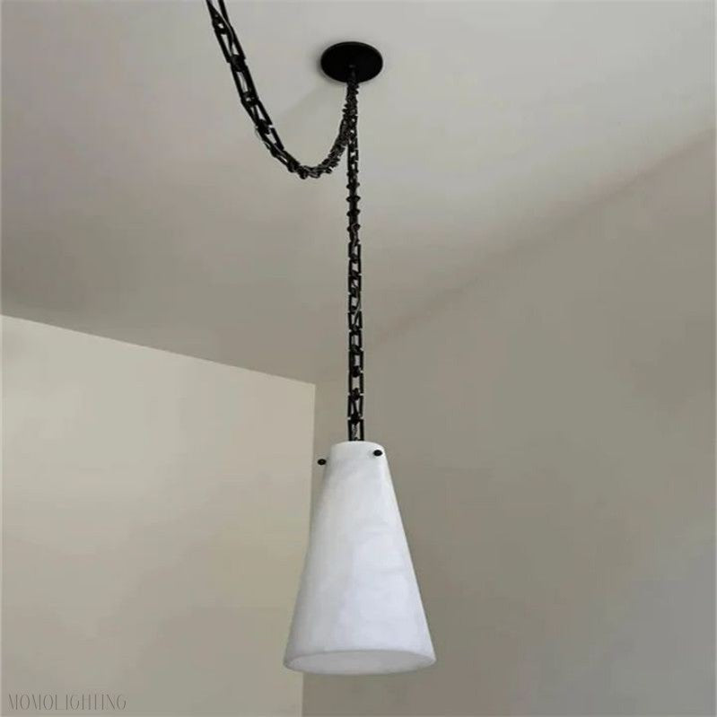Luccas Contemporary Alabaster 3-Light Chandelier