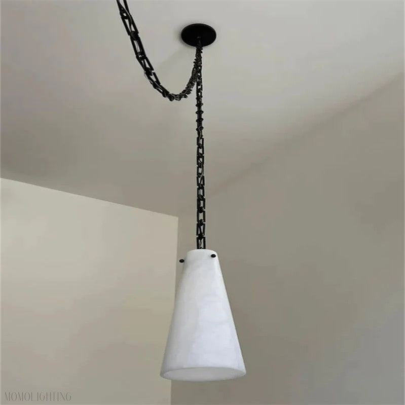Luccas Contemporary Alabaster 5-Light Chandelier