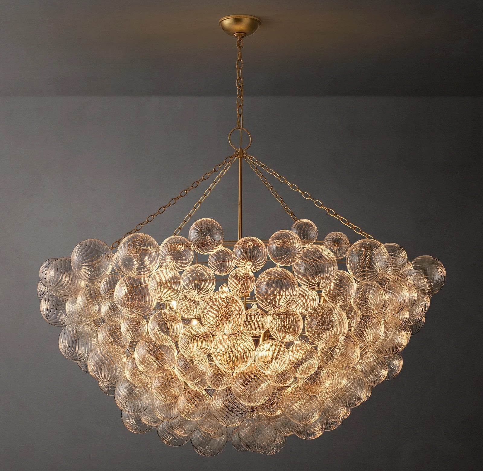 Talian Glass Round Chandelier 56"-MEET LIGHTING