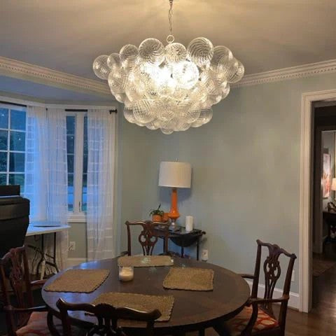 Talian Glass Round Chandelier 30"-MEET LIGHTING