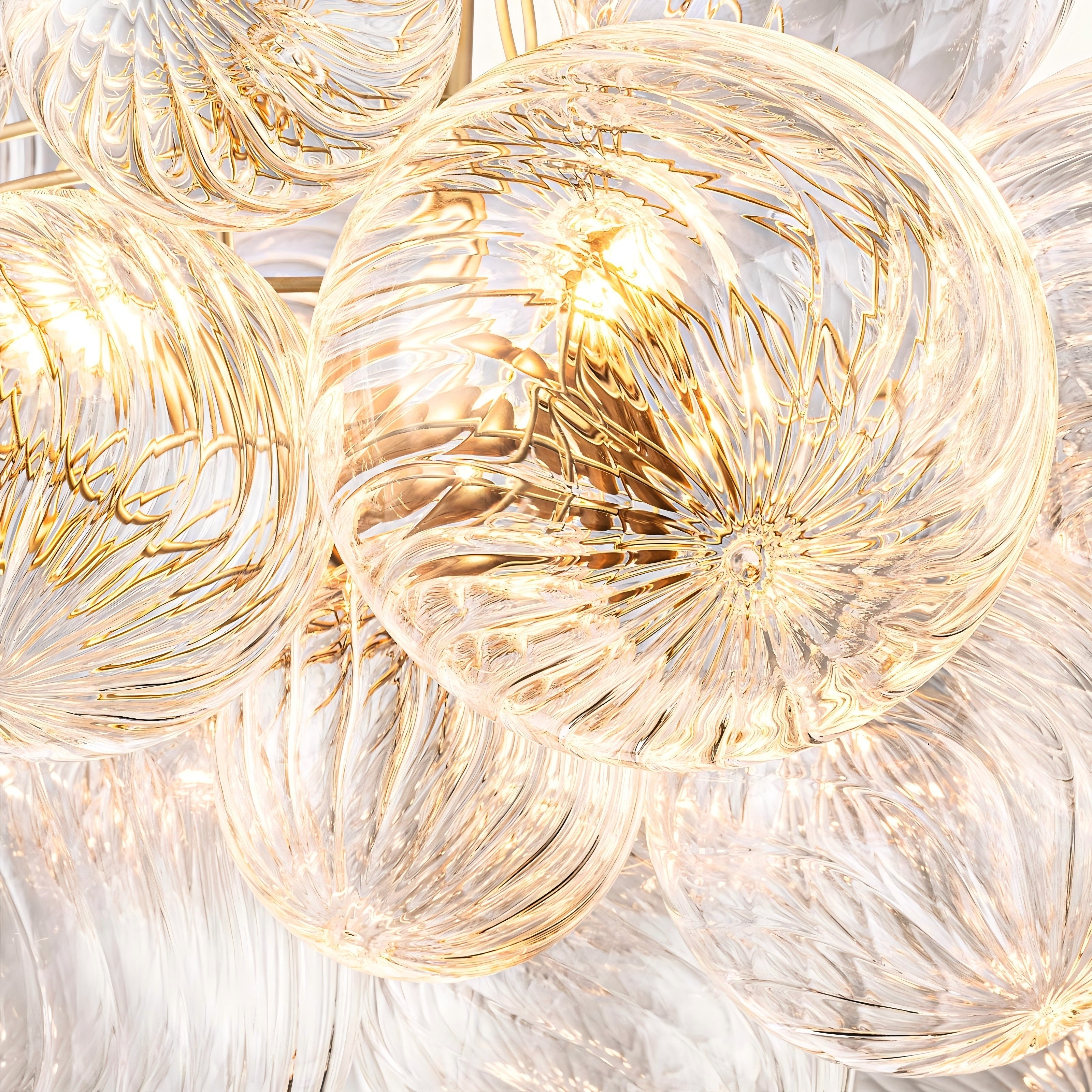 Talian Glass Round Chandelier 30"-MEET LIGHTING