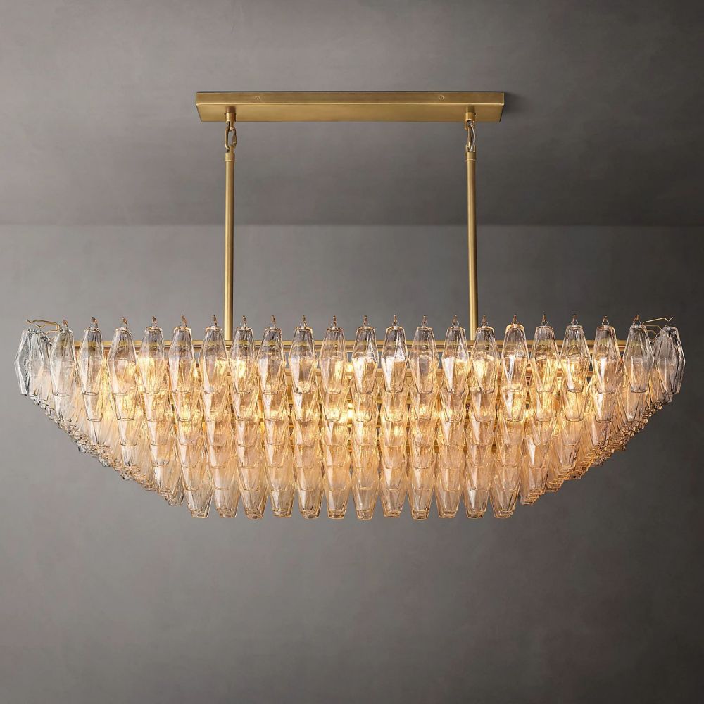 Chara Flushmount Rectangle Chandelier-MEET LIGHTING