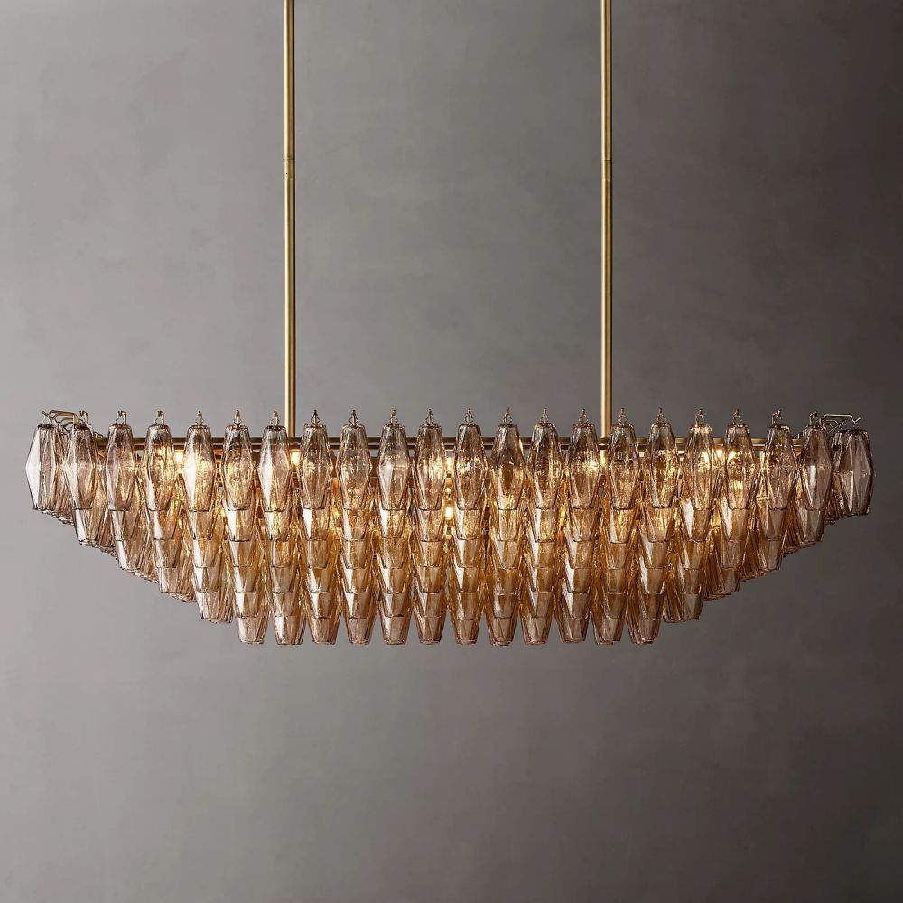 Chara Flushmount Rectangle Chandelier-MEET LIGHTING