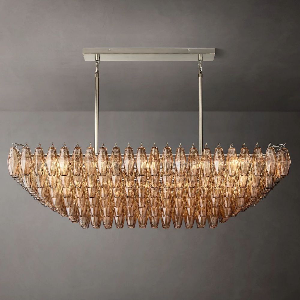 Chara Flushmount Rectangle Chandelier-MEET LIGHTING
