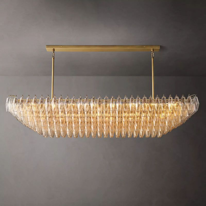 Chara Flushmount Rectangle Chandelier-MEET LIGHTING