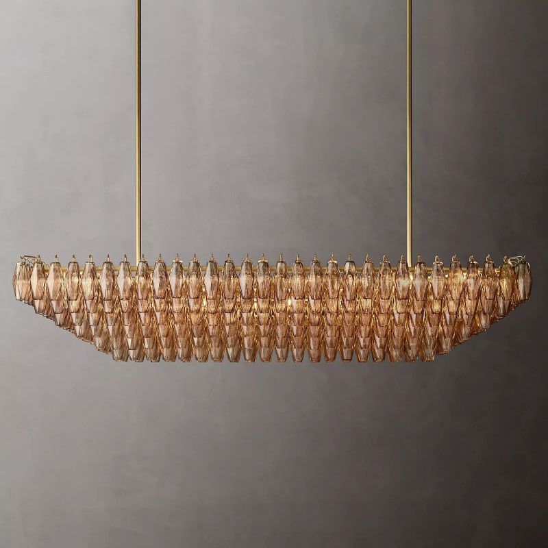 Chara Flushmount Rectangle Chandelier-MEET LIGHTING