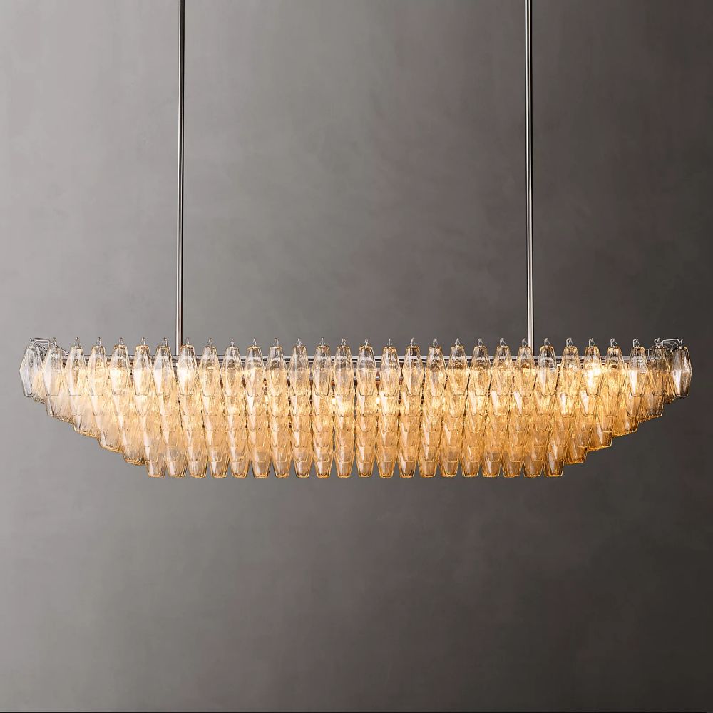 Chara Flushmount Rectangle Chandelier-MEET LIGHTING