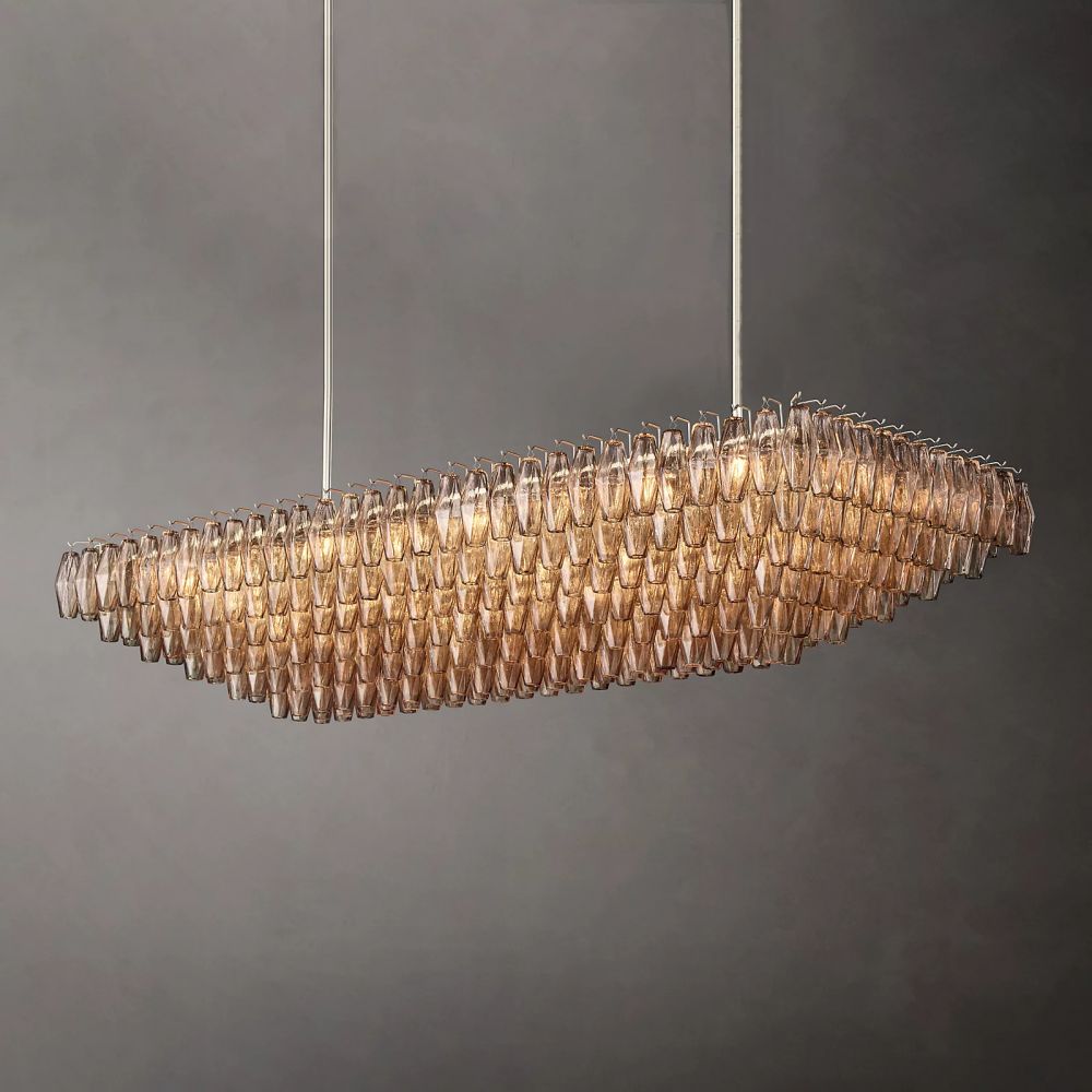 Chara Flushmount Rectangle Chandelier-MEET LIGHTING