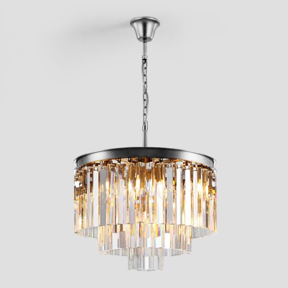 1920s K9 Crystal Round Chandelier Flushmount