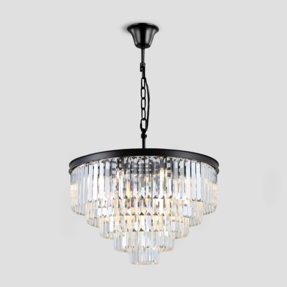 1920s K9 Crystal Round Chandelier Flushmount