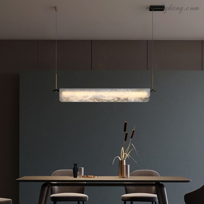 Theseus Alabaster Anne Linear Art Chandelier-MEET LIGHTING