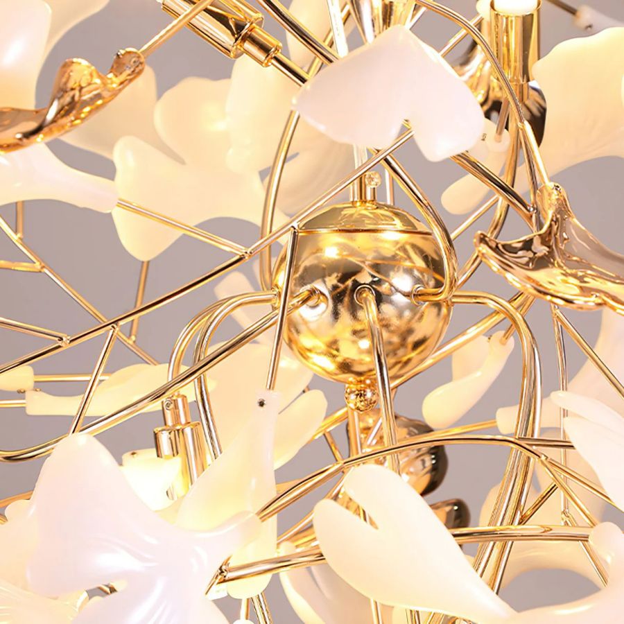 Tight Spiral Ginkgo Leaf Chandelier-MEET LIGHTING