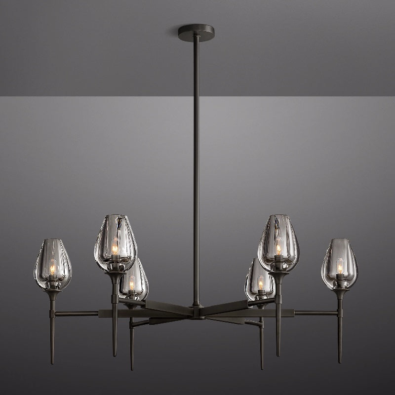 Tulip Round Living Room Chandelier 42"-MEET LIGHTING