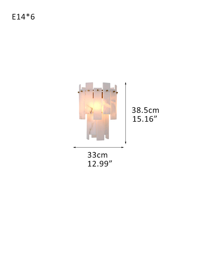 7-light 2-tier Alabaster marble Round Chandelier 13" with adjustable chain 150cm