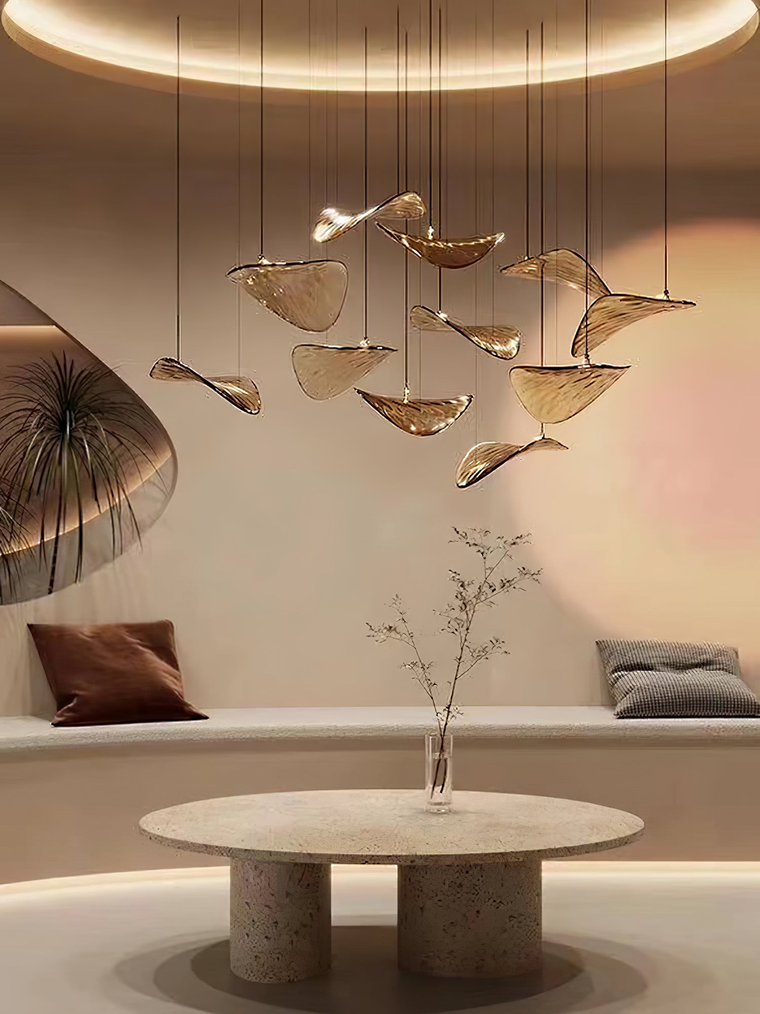Wave Floating Leaf Chandelier-MEET LIGHTING