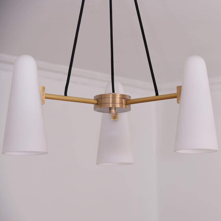White Porcelain Round Chandelier 3-Lights-MEET LIGHTING