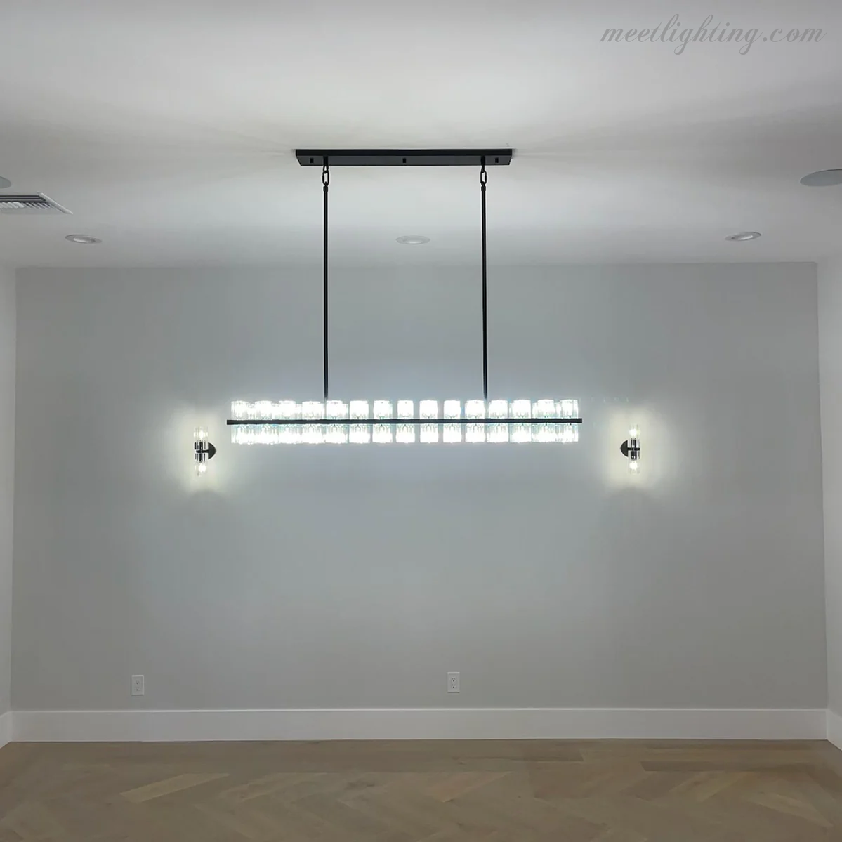 Arcachon Crystal Rectangular Chandelier 72"-MEET LIGHTING